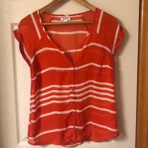 Red Striped Blouse